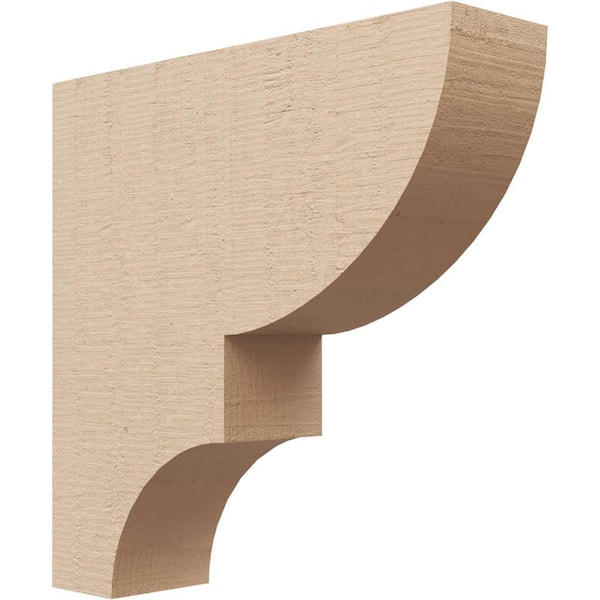 Ekena Millwork 3 in. x 12 in. x 12 in. Series 1 Thin Ridgewood Rough Cedar Woodgrain Timberthane Polyurethane Corbel, Primed Tan