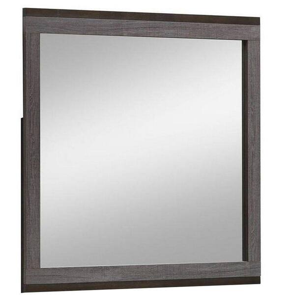 Benjara 0.75 In. W X 38.63 In. H Wooden Frame Antique Gray Wall Mirror ...