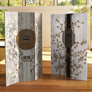 Asian Lock 6 ft. Printed 3-Panel Room Divider