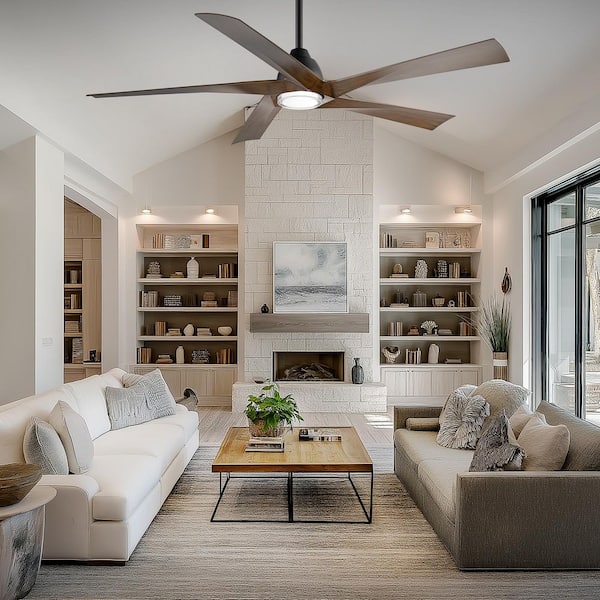 Zeke 60 in. Smart Indoor/Outdoor Matte White Standard Ceiling Fan Selectable 5CCT Integrated LED with Remote