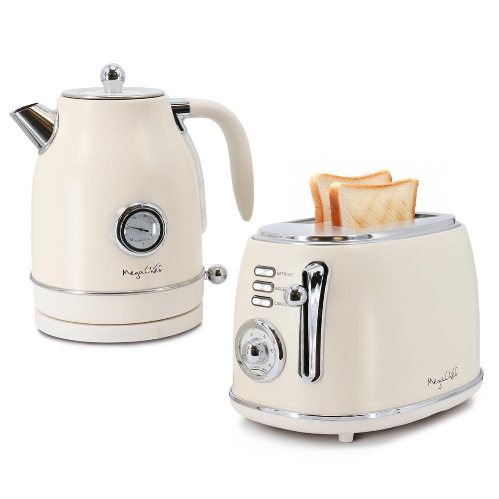 7 Cup Electric Tea Kettle and 2 Slice Toaster Combo in Matte Cream price history on PriceWatchPro