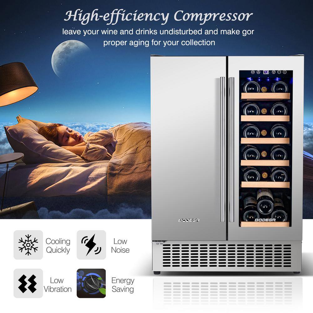 24-Inch Stainless Steel Dual Zone Beverage and Wine Cooler