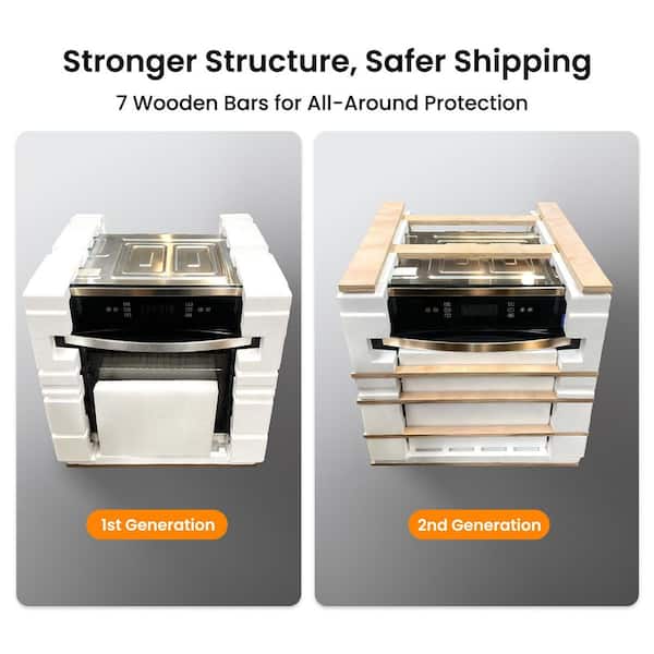 24 in. 2.83 cu. ft. single Electric Wall Oven with Convection and Manual Clean in Stainless Steel, Tempered Glass Door