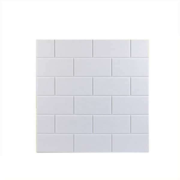 0.4 in. x 2 ft. x 2 ft. Acoustic Panels Fabric Self-Adhesive for Wall Decoration White, 4 Pack