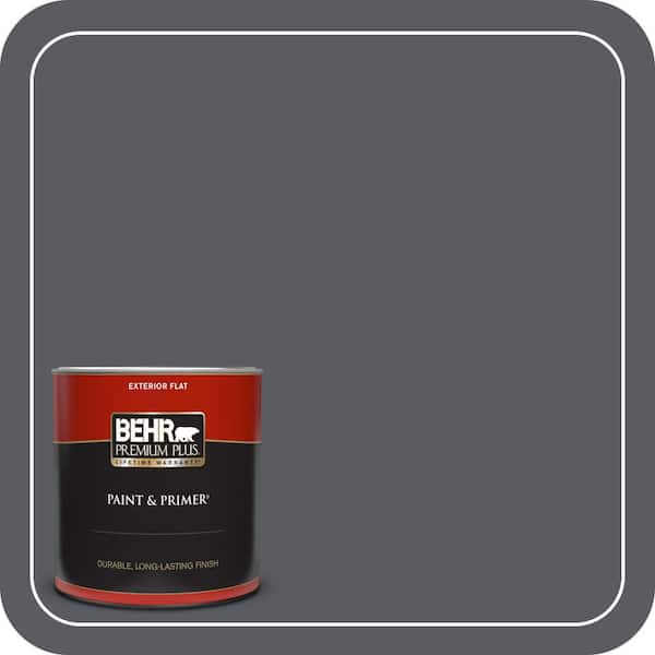BEHR PREMIUM PLUS 1 qt. #PPU18-02 Pencil Point Flat Exterior Paint & Primer