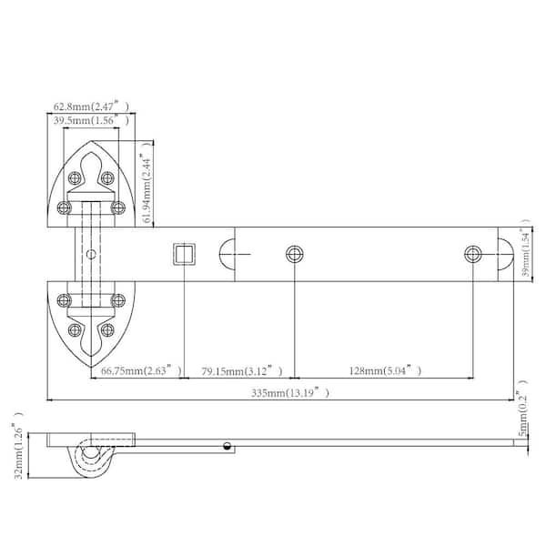 Everbilt 3-1/2 in. x 4-1/2 in. Black Gate Tee Hinge 15065 - The Home Depot