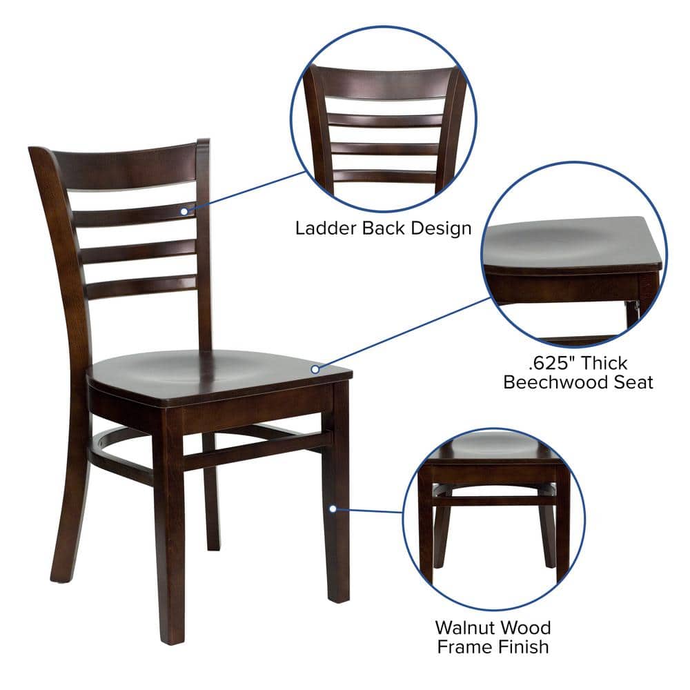 Natural Wood Ladderback Slat Side Chair