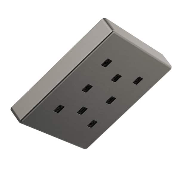 Delta 1-Spray Patterns 1.75 GPM 6 in. Wall Mount Fixed Shower Head with H2Okinetic in Lumicoat Black Stainless