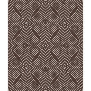 Special FX Geometric Kaleidoscope Spiral Effect Wallpaper in Silver and Brown