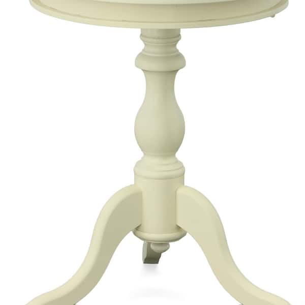Cottage White Wood Pedestal Side Or End Table Cottage White Wood Pedestal Side Or End Table