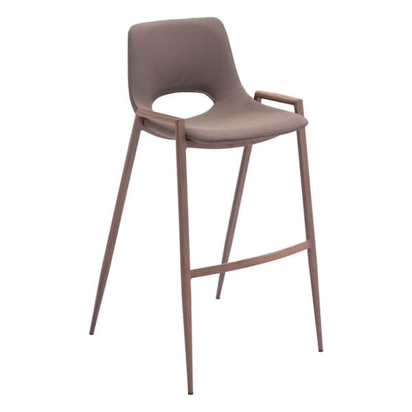 ZUO Desi 29.3 in. Open Back Plywood Frame Barstool with Faux Leather Seat - (Set of 2)