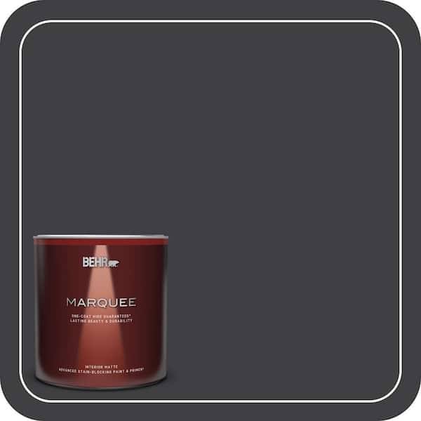 BEHR MARQUEE 1 qt. #ECC-10-2 Jet Black Matte Interior Paint & Primer
