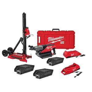 MX FUEL Lithium-Ion Cordless Handheld Core Drill Kit with Stand, (4) Batteries and (2) Chargers