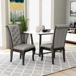 Farben Gray Wood Tufted Dining Chair (Set of 2)