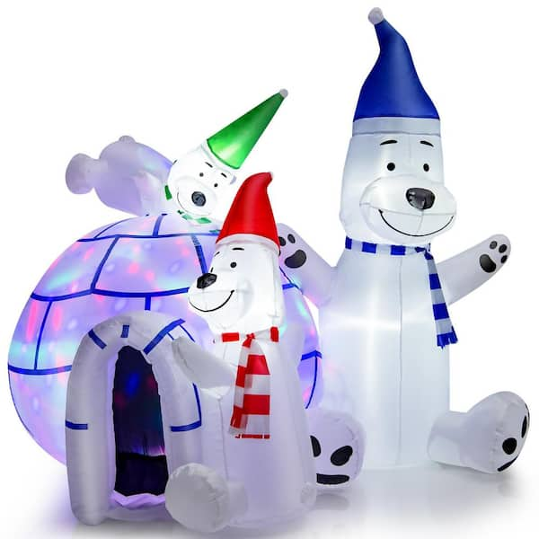 ANGELES HOME 6 ft. x 3.7 ft. Pre-Lit Lighted Christmas Inflatable Mailbox Santa Claus Snowman Christmas Tree