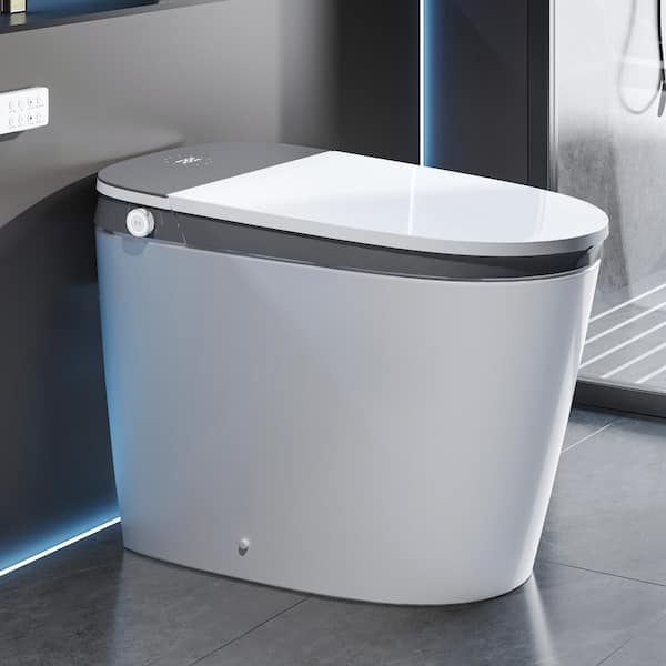 Built-in Tank Elongated Smart Toilet Bidet 1.1/1.6 GPF w/ Auto Flush/Open,Heated Seat,Lady/Rear Wash, Night Light, White