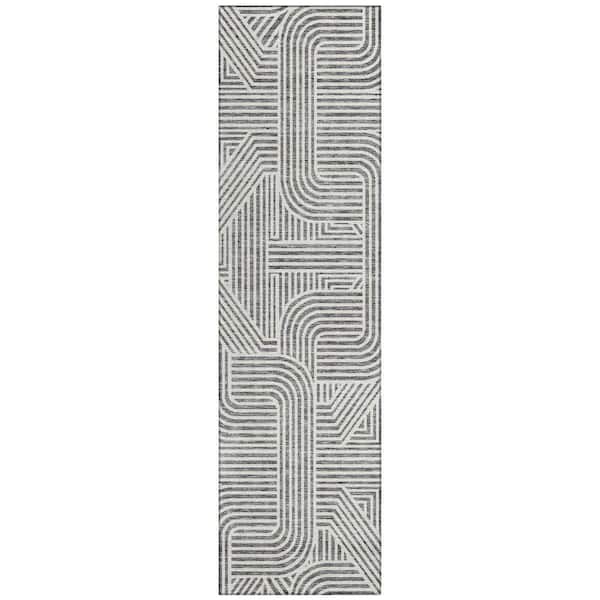 Chantille Machine Washable Indoor/Outdoor Abstract ACN917 Gray 2 ft. 3 in. x 7 ft. 6 in. Area Rug