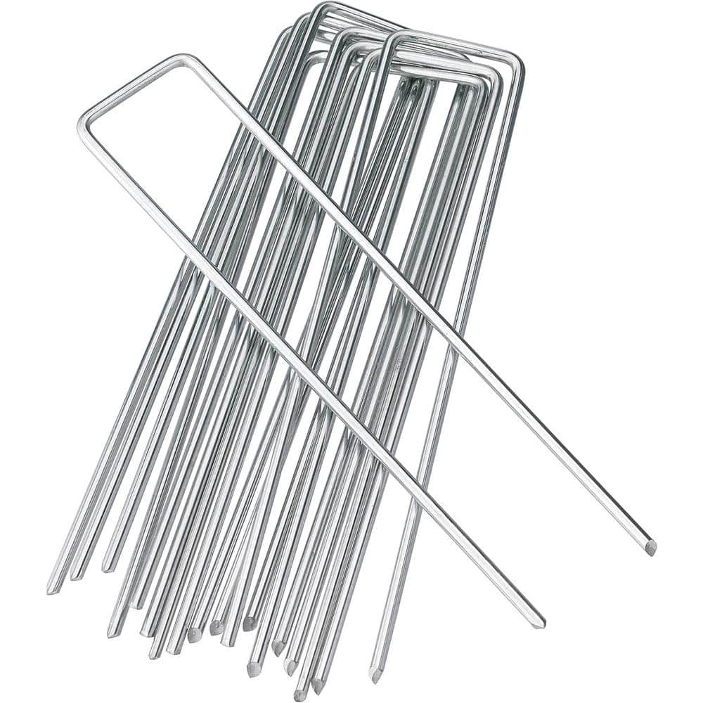 6 in. Silver Hot-Dip Galvanized Landscape Staples, 11-Gauge Plant Cover Stakes, Sturdy Durable Garden Pins (50-Pack) price history on PriceWatchPro