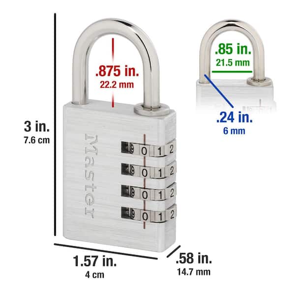 2 x Padlock 25mm 4 dial brass combination lock security lock opening  closing 4 number code
