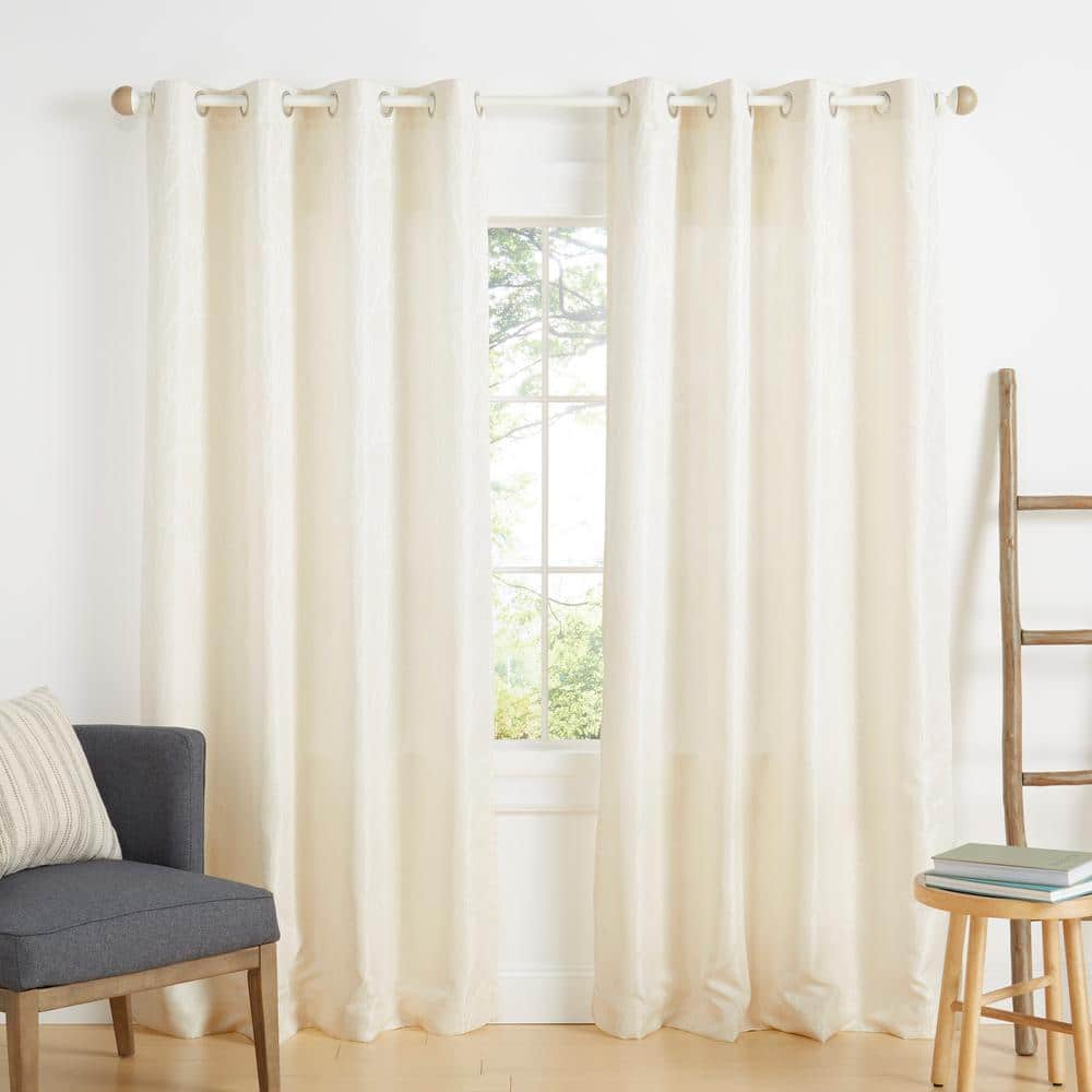 Exclusive Home Finesse Grommet Top Window Curtains - Ivory - 2 ct