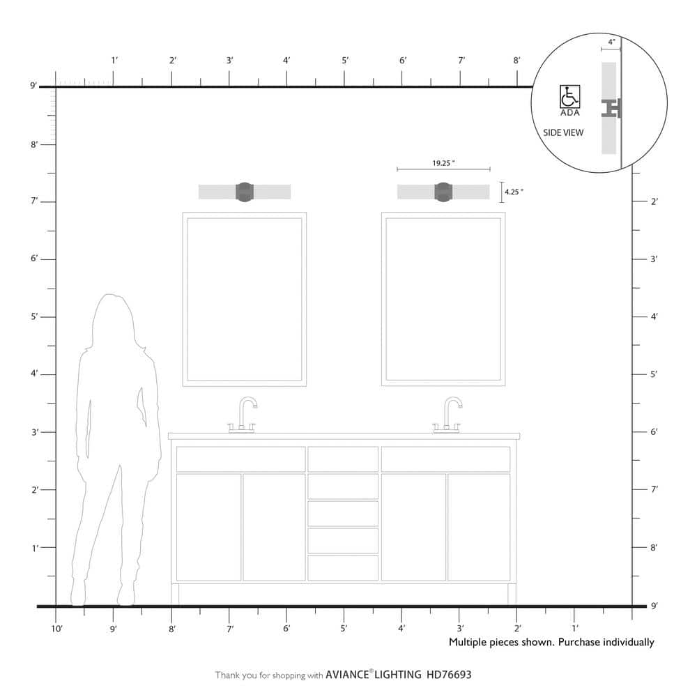Aero Polished Chrome 2-Light Vanity with Satin Opal White Glass