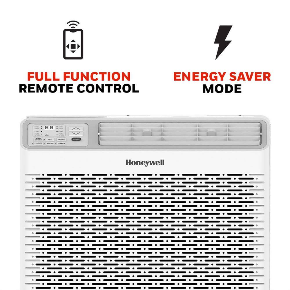 Honeywell 10,000 BTU Digital Window Air Conditioner, Remote, LED Display, 4 Modes, Eco, 450 sq ft Coverage