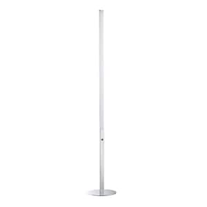STRAIT-UP 63 in. Chrome, White Dimmable Standard Floor Lamp with White Acrylic Shade