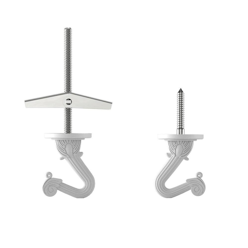 White Vinyl Coated Medium Wall Mounted Swag Hook