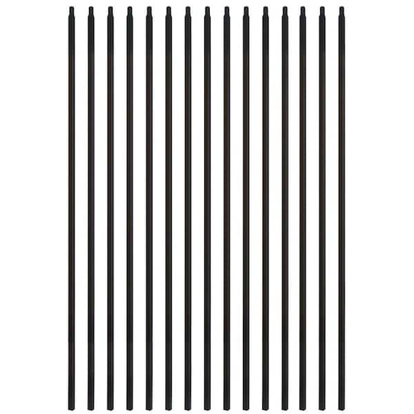 Afoxsos 1/2 x 44 Matte Black Wrought Iron Straight Hollow Balusters for Staircase Remodel 15-Pack