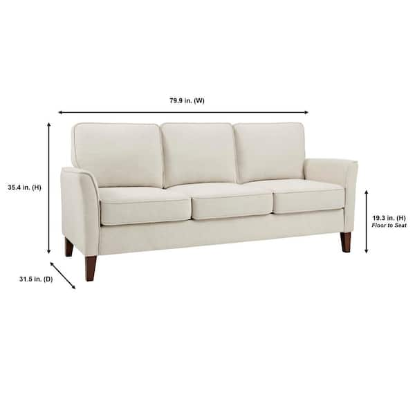 Doherty 79.9 in. Modern Flared Arm Fabric Sofa in Oyster Beige