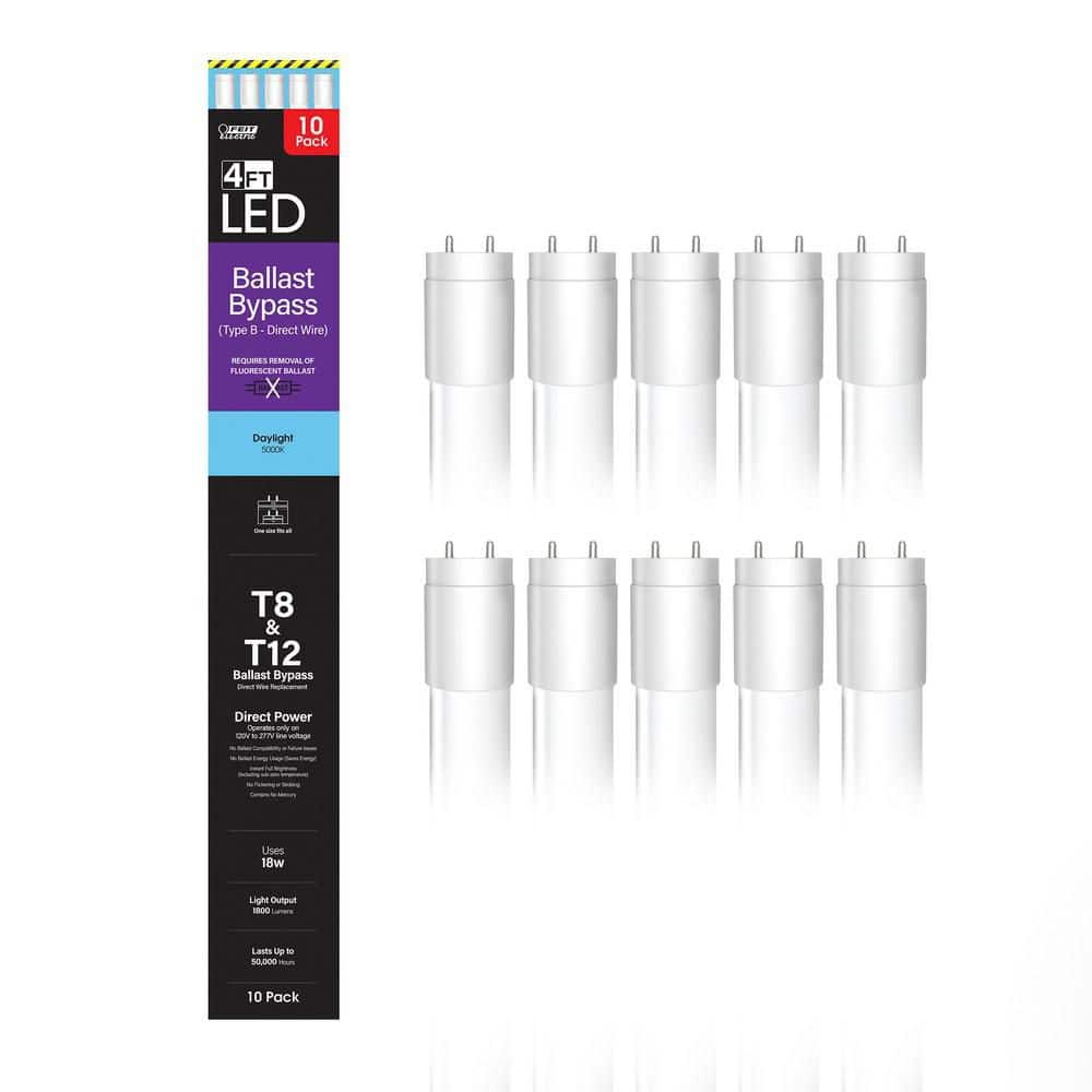 Feit Electric 32-Watt Equivalent 4 ft. White Linear Tube T8/T12 G13 ...