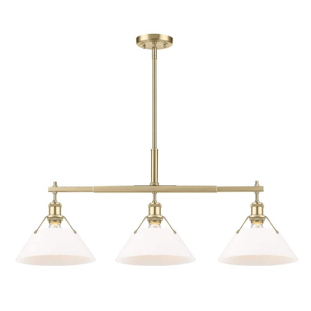 Orwell 100-Watt 3-Light Brushed Champagne Bronze and Opal Glass Linear Pendant Light price history on PriceWatchPro
