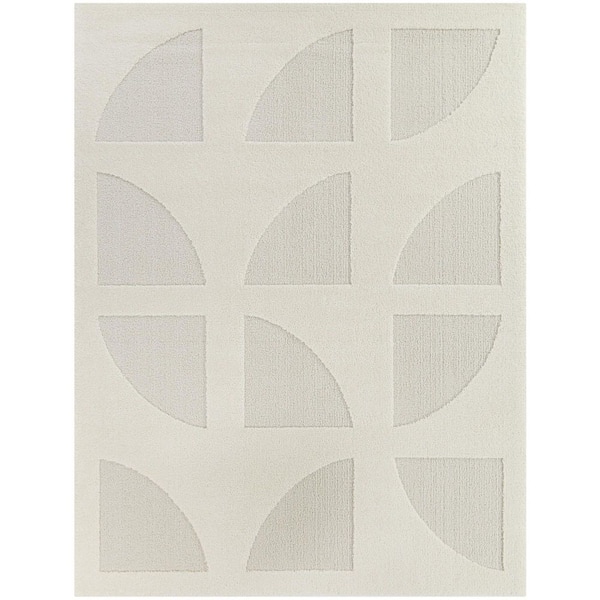 BALTA Merrill Cream 5 ft. 3 in. x 7 ft. Geometric Area Rug