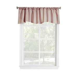 Ticking Stripe Burgundy Polyester Smooth 60 in. W x 18 in. L Rod Pocket Indoor Room Darkening Valance (1-Valance)