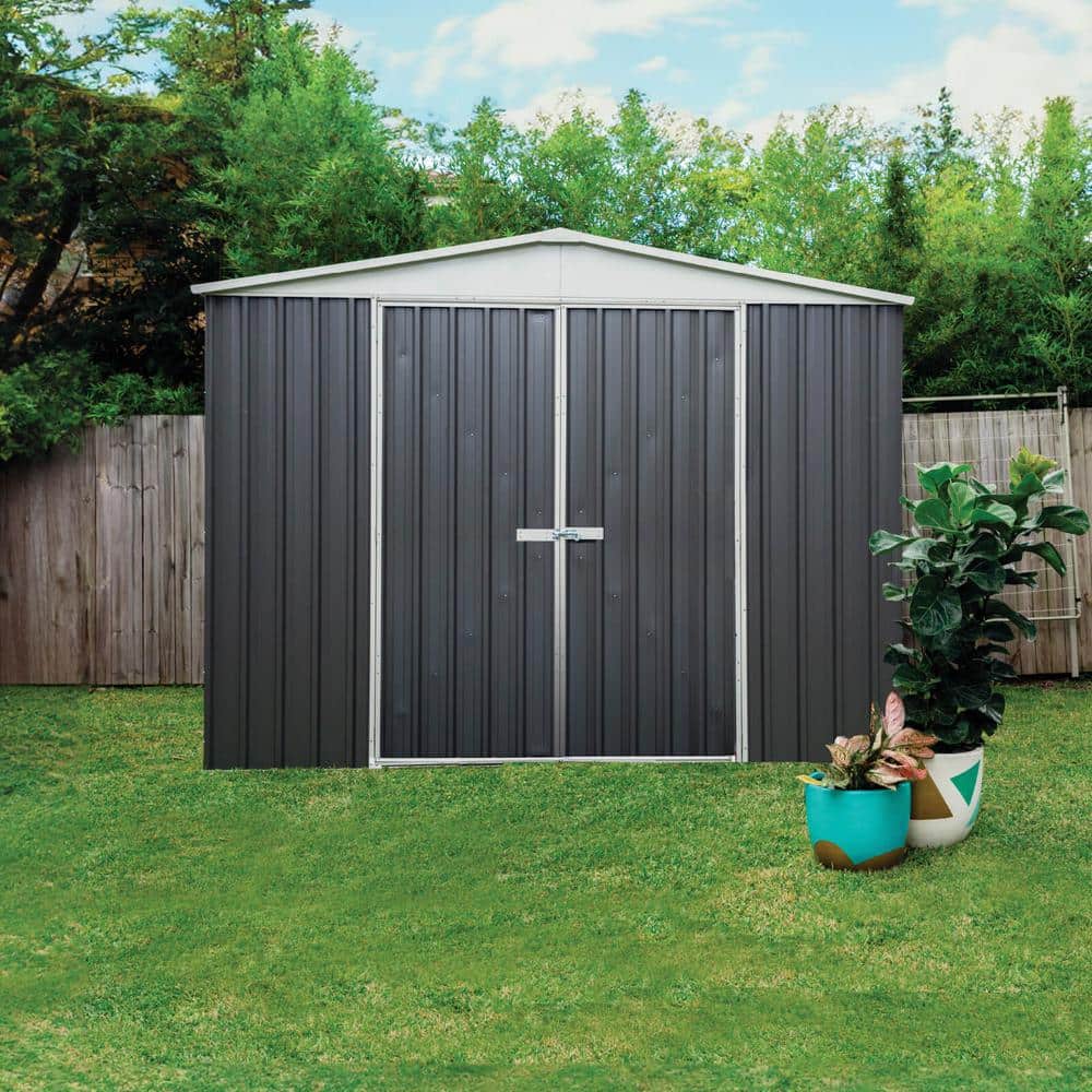 Absco Regent 10' x 12' Gray Galvanized Steel Storage Shed