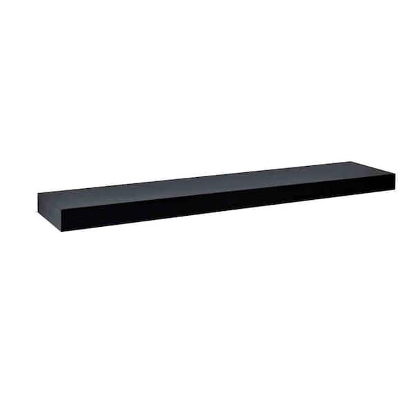 Unbranded 59.88 in. W x 9.25 in. D Black Floating Decorative Wall Shelf