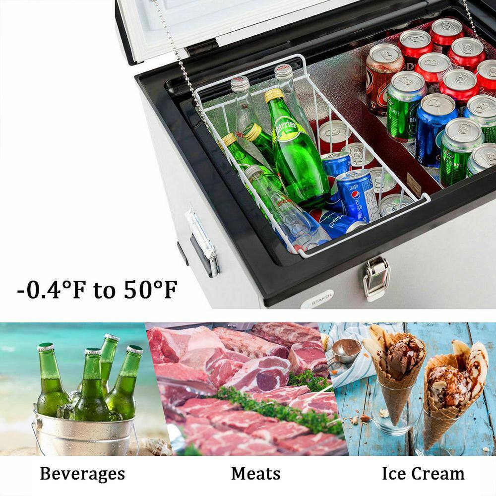 Compact Black and Gray Smart RV Refrigerator Freezer
