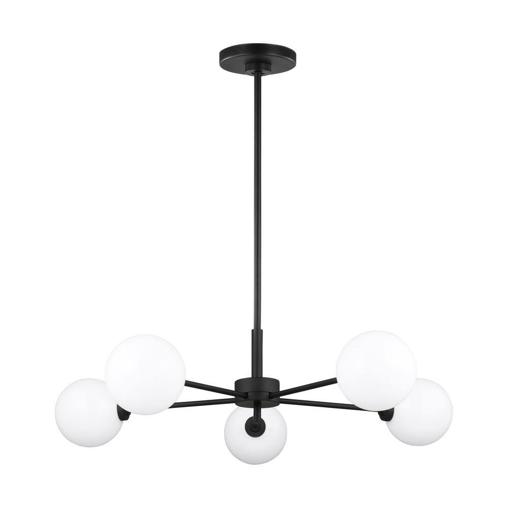 Tallis Midnight Black Sputnik-Style Outdoor Chandelier