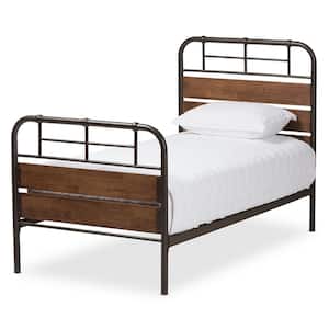 Monoco Brown and Black Bronze Twin Platform Bed