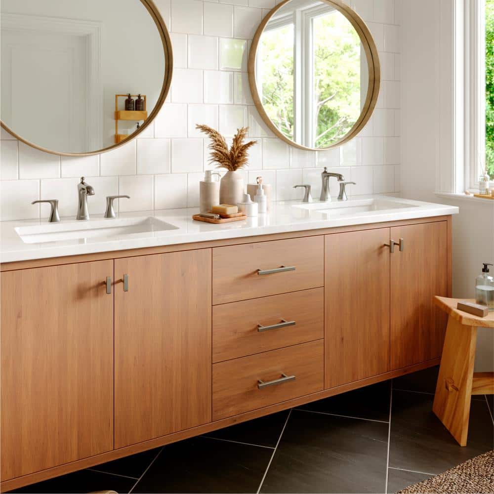 Woodburn Stainless Steel 2-Handle Widespread Bathroom Faucet