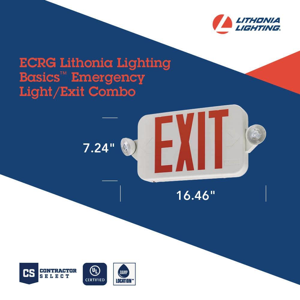 White LED Emergency Exit Sign with Lights