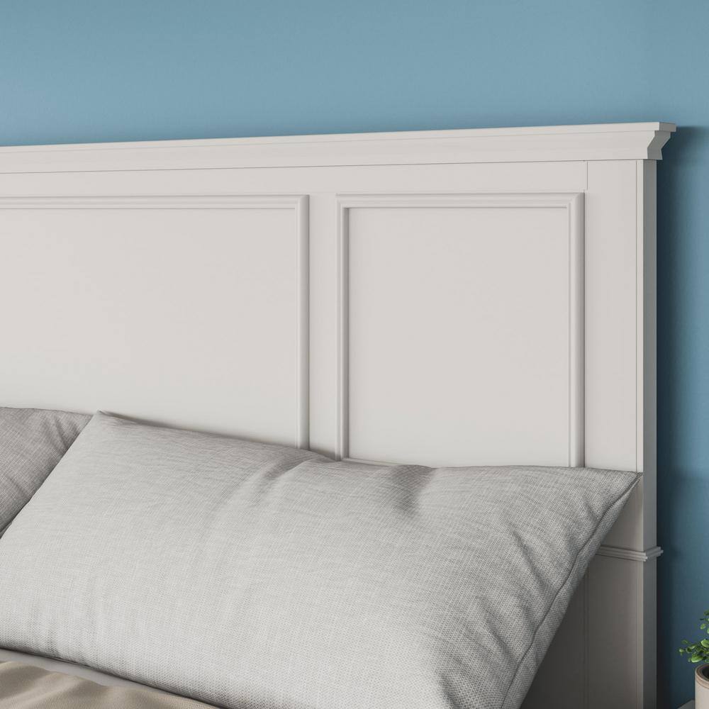 Naples Off-White Queen Wood Panel Headboard