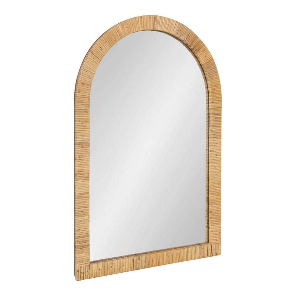 Natural Rattan Arch Wall Mirror, 20x30, Boho Design