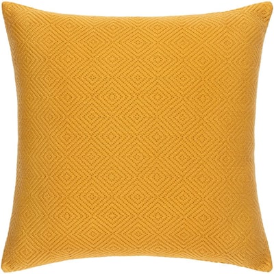 Artistic Weavers Jillayne Mustard Solid Hand Woven Texture Polyester Fill 20 in. x 20 in. Decorative Pillow, Yellow