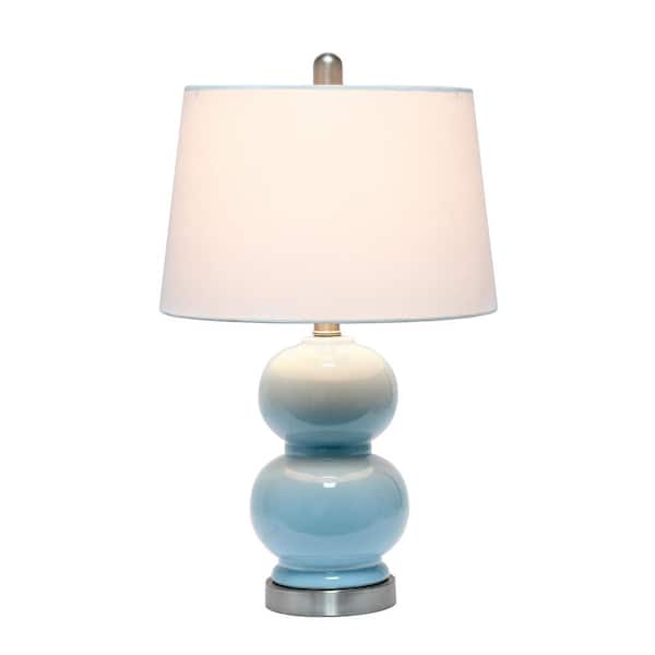 Light Blue Dual Orb Table Lamp, Orb Table Lamp Uk