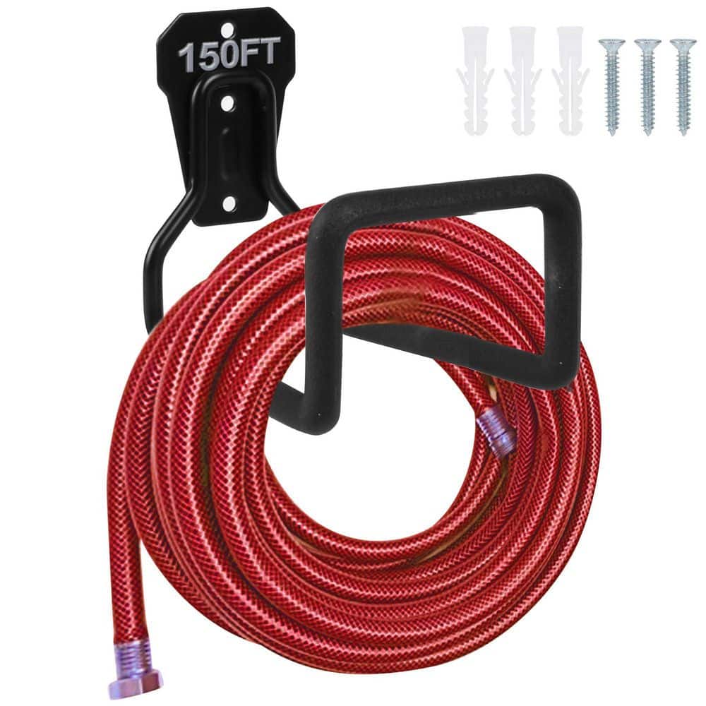 Metal Garden Hose Holder, Wall Mounted Water Hose Holder for Outside Yard, Sturdy Hose Reel Hose Hooks for Water Hose ZY-8170