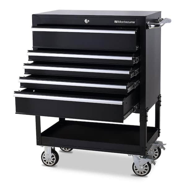 30 in. 5-Drawer 1-Shelf Steel Utility Tool Cart