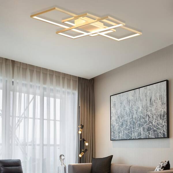 OUKANING 43.3 in. 1-Light Modern White Selectable LED Square