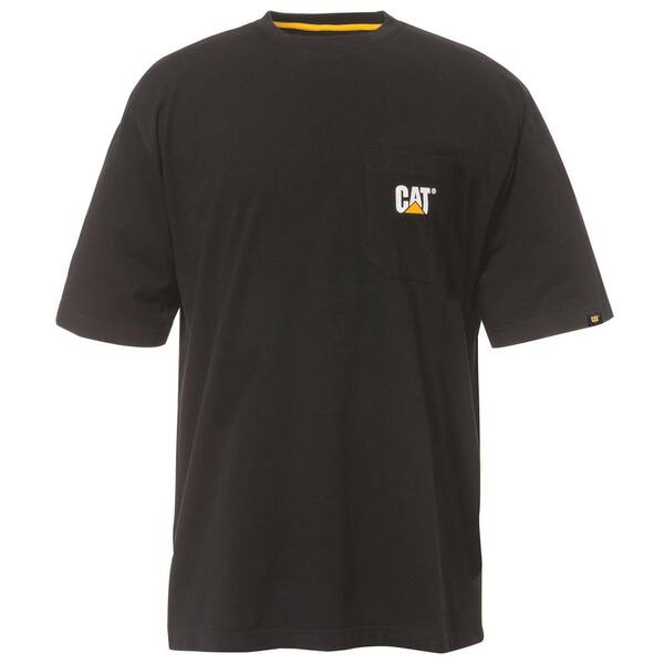 Caterpillar Logo Men's X-Large Black Cotton Short Sleeve Pocket T-Shirt