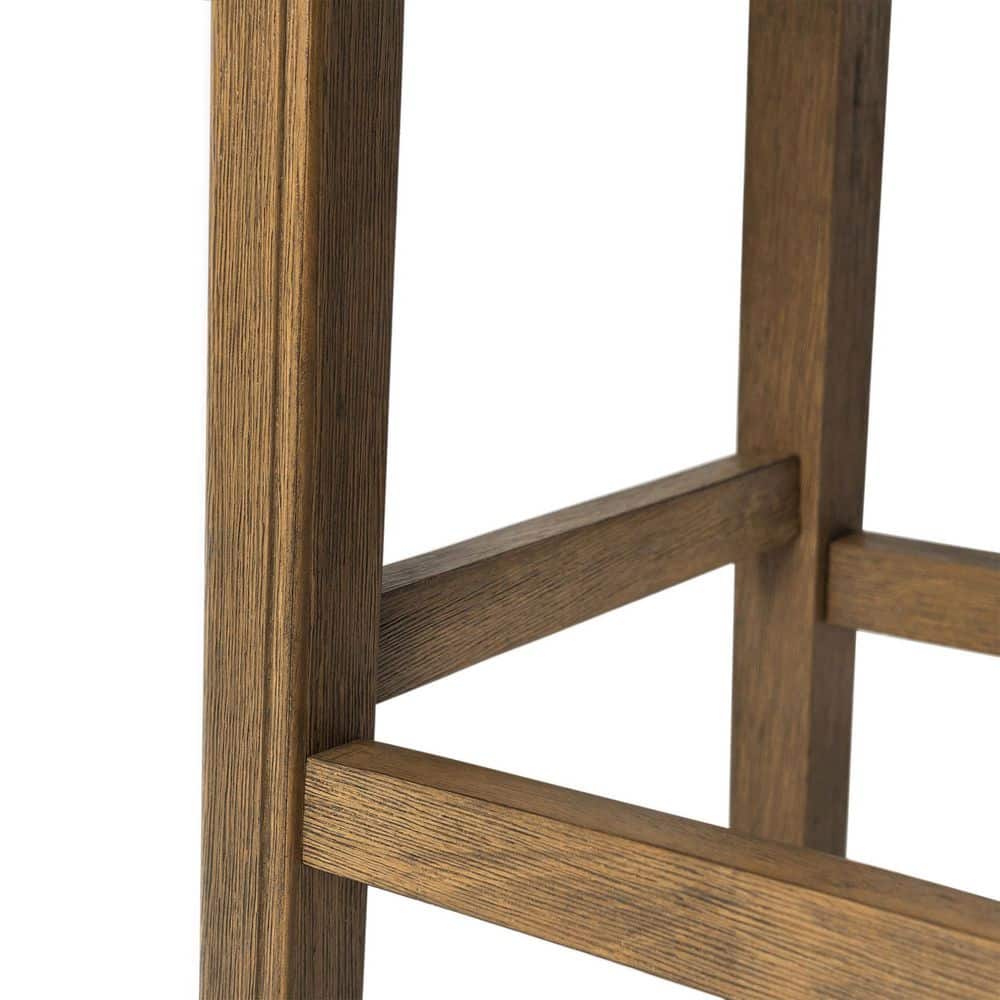 Adrien Brown Backless Saddle Wood Counter Stool